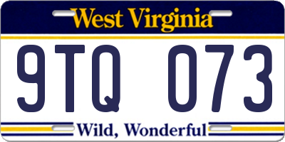 WV license plate 9TQ073