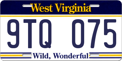 WV license plate 9TQ075