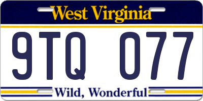 WV license plate 9TQ077