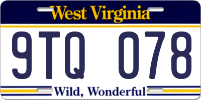 WV license plate 9TQ078
