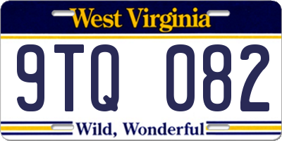 WV license plate 9TQ082