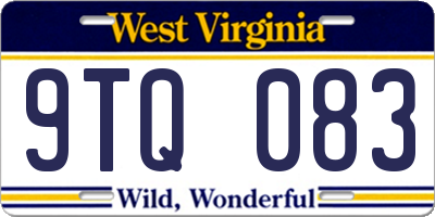 WV license plate 9TQ083