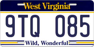 WV license plate 9TQ085