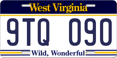WV license plate 9TQ090