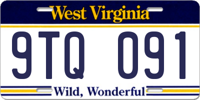 WV license plate 9TQ091