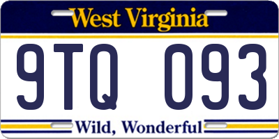 WV license plate 9TQ093