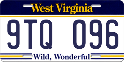 WV license plate 9TQ096