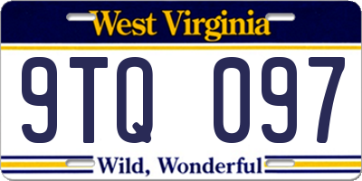 WV license plate 9TQ097