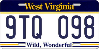 WV license plate 9TQ098