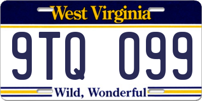 WV license plate 9TQ099