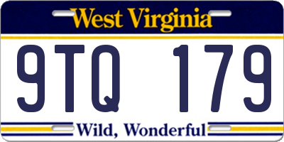 WV license plate 9TQ179