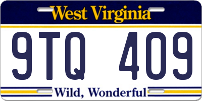 WV license plate 9TQ409