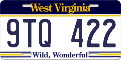 WV license plate 9TQ422