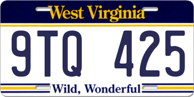 WV license plate 9TQ425