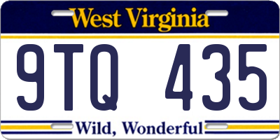 WV license plate 9TQ435
