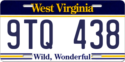 WV license plate 9TQ438
