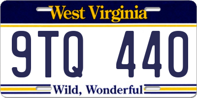 WV license plate 9TQ440