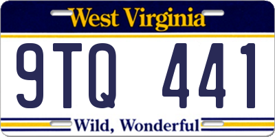 WV license plate 9TQ441