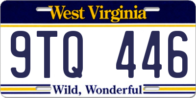 WV license plate 9TQ446