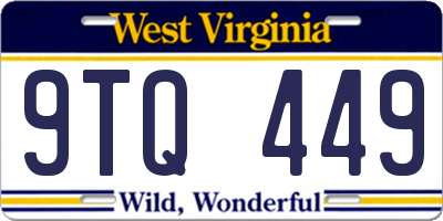 WV license plate 9TQ449