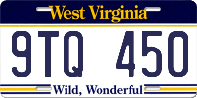 WV license plate 9TQ450
