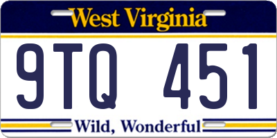 WV license plate 9TQ451