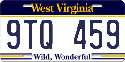 WV license plate 9TQ459