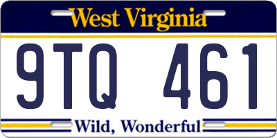 WV license plate 9TQ461