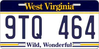 WV license plate 9TQ464