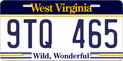 WV license plate 9TQ465
