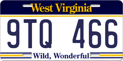 WV license plate 9TQ466