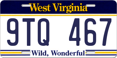 WV license plate 9TQ467