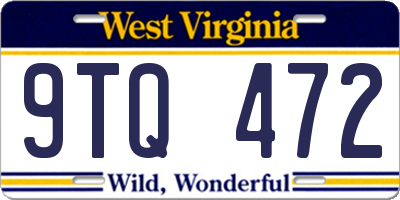 WV license plate 9TQ472