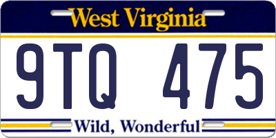 WV license plate 9TQ475
