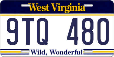 WV license plate 9TQ480