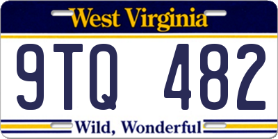 WV license plate 9TQ482