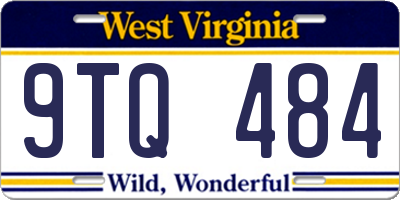 WV license plate 9TQ484