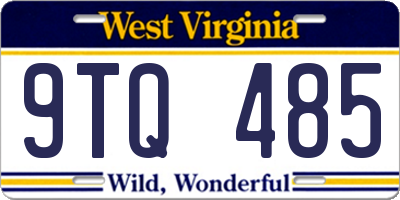 WV license plate 9TQ485