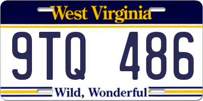 WV license plate 9TQ486