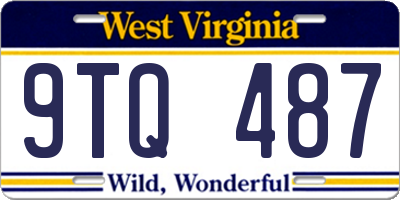 WV license plate 9TQ487