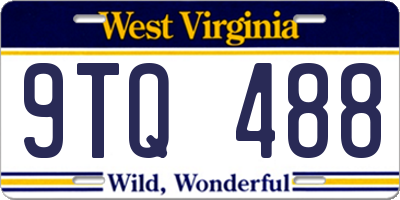WV license plate 9TQ488