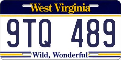WV license plate 9TQ489
