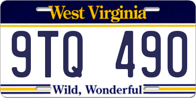 WV license plate 9TQ490