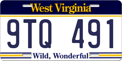WV license plate 9TQ491