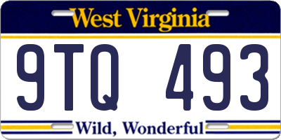 WV license plate 9TQ493