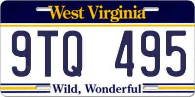 WV license plate 9TQ495