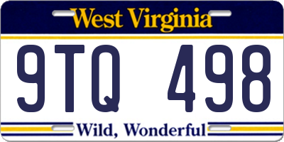 WV license plate 9TQ498