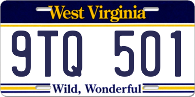 WV license plate 9TQ501