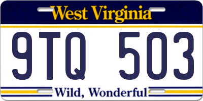 WV license plate 9TQ503