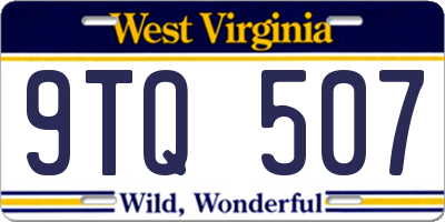 WV license plate 9TQ507